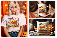 Happy Halloween Pumpkin Ghost Clipart PNG Sublimation Design Product Image 2