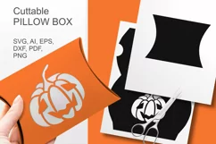 Halloween Happy Pumpkin Pillow Favor Box Paper Cut Template - design by Print Cut Hang