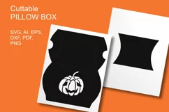 Halloween Happy Pumpkin Pillow Favor Box Paper Cut Template - design by Print Cut Hang