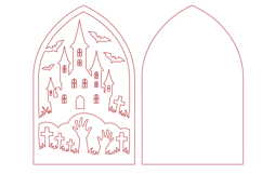 Halloween Haunted Castle Laser Cut SVG Product Image 2