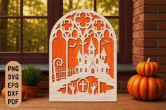 Halloween Haunted House Gothic Laser Cut SVG Product Image 1
