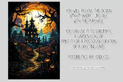 Halloween Garden Flag, Haunted House Scary Jack o' Lanterns Product Image 2
