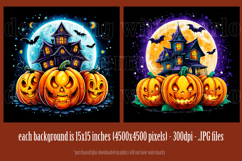 Halloween Backgrounds, Halloween Haunted House Pumpkins s2 Product Image 3