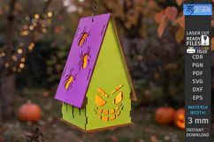 Halloween Haunted House Lantern Laser Cut | Candle Holder Product Image 1