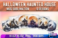 Halloween Haunted House Mug Sublimation|Coffee 11 Oz|15 oz Product Image 1