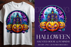 Halloween Haunted House Graphic, Halloween PNG, T-Shirt PNG Product Image 1