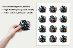 Halloween Haunted House Sticker Sublimation Design PNG Product Image 2