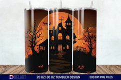 Halloween Haunted House Tumbler Wrap Product Image 1