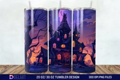 Halloween Haunted House Tumbler Wrap Product Image 1