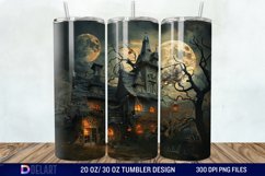 Halloween Haunted House Tumbler Wrap Product Image 1