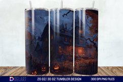 Halloween Haunted House Tumbler Wrap Product Image 1