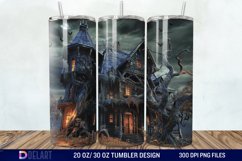 Halloween Haunted House Tumbler Wrap Product Image 1