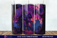 Halloween Haunted House Tumbler Wrap Product Image 1