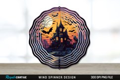 Halloween Haunted House Wind Spinner Sublimation PNG Design Product Image 1