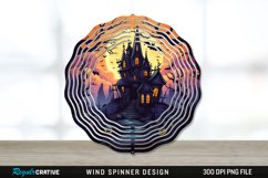 Halloween Haunted House Wind Spinner Sublimation PNG Design Product Image 1
