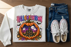 Halloween Haunted Pumpkin Rhinestone PNG Design Product Image 3