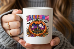 Halloween Haunted Pumpkin Rhinestone PNG Design Product Image 5