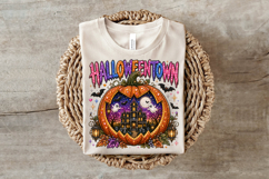 Halloween Haunted Pumpkin Rhinestone PNG Design Product Image 6