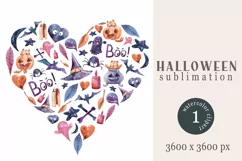Halloween t-shirt sublimation design in a shape of heart Product Image 1