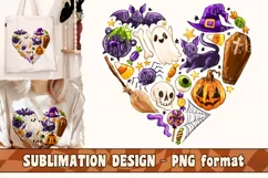 Halloween Heart PNG Sublimation Design, T Shirt Coffee Mug Product Image 1