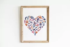 Watercolor Halloween cute heart sublimation / clipart Product Image 3