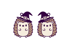 Hedgehog Witch Halloween Earrings Laser Cut SVG Template Product Image 2