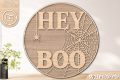 Halloween Hey Boo Laser Cut SVG Design Product Image 1