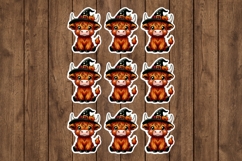 Halloween Highland Cow Stickers - PNG Sticker Sheet