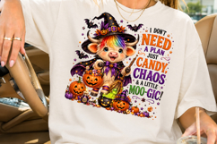 Halloween Highland Cow Witch Sublimation Product Image 2