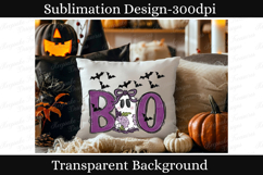 Cute Halloween Boo Ghost Sublimation PNG, Hand Drawn Product Image 4