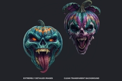 Horrific Halloween Pumpkins Clipart for POD &amp; Scrapbooking Product Image 3