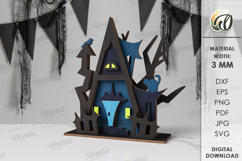 Halloween House Laser Cut. Stand decor SVG Product Image 1
