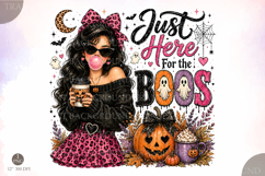 Halloween Humor Just Here For the Boos PNG,Spooky Cute Product Image 1
