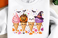 Halloween Icecream Pumpkin Ghost Witch Clipart Product Image 1