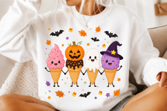 Halloween Icecream Pumpkin Ghost Witch Clipart Product Image 3