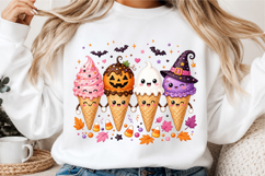 Halloween Icecream Pumpkin Ghost Witch Clipart Product Image 3