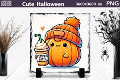 Funny Pumpkin Illustration | Pumpkin Latte Slate Sublimation Product Image 1