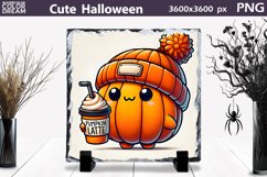 Funny Pumpkin Illustration | Pumpkin Latte Slate Sublimation Product Image 1