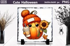 Funny Pumpkin Illustration | Pumpkin Latte Slate Sublimation Product Image 1