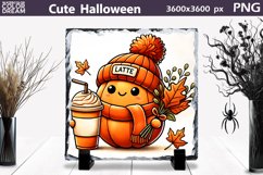 Funny Pumpkin Illustration | Pumpkin Latte Slate Sublimation Product Image 1