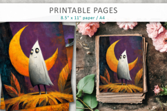 grunge halloween pages, cute ghost papers Product Image 3
