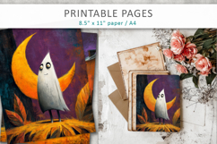 grunge halloween pages, cute ghost papers Product Image 6