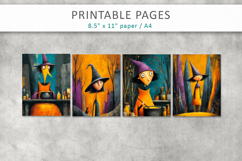 grunge halloween pages, witch illustrations Product Image 2