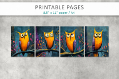 grunge owl illustration pages Product Image 2