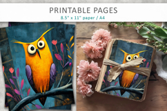 grunge owl illustration pages Product Image 4