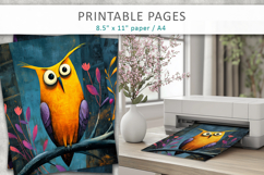 grunge owl illustration pages Product Image 5
