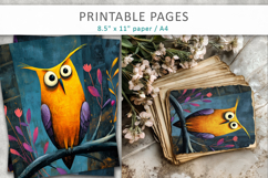 grunge owl illustration pages Product Image 6