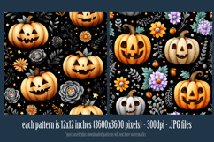 Halloween Patterns, Halloween Jack o Lanterns Flowers, s2 Product Image 3