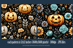 Halloween Patterns, Halloween Jack o Lanterns Flowers, s4 Product Image 2