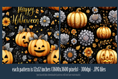 Halloween Patterns, Halloween Jack o Lanterns Flowers, s4 Product Image 3